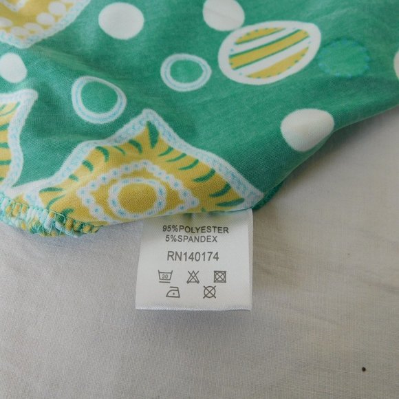 R&B Collections Women Green Yellow Tunic Blouse Shirt Top Plus Size 1X New Tags - Picture 7 of 12